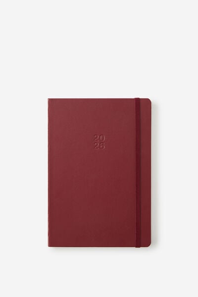 2026 A5 Weekly Hard Metro Diary, Cabernet
