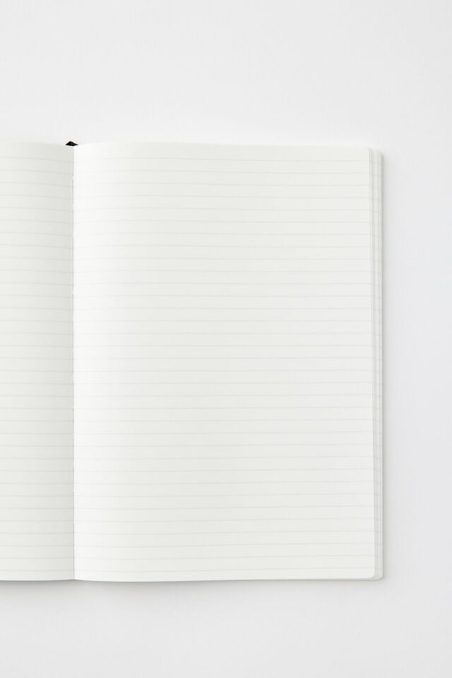 B5 Soft Cover Lined Notebook, BLACK