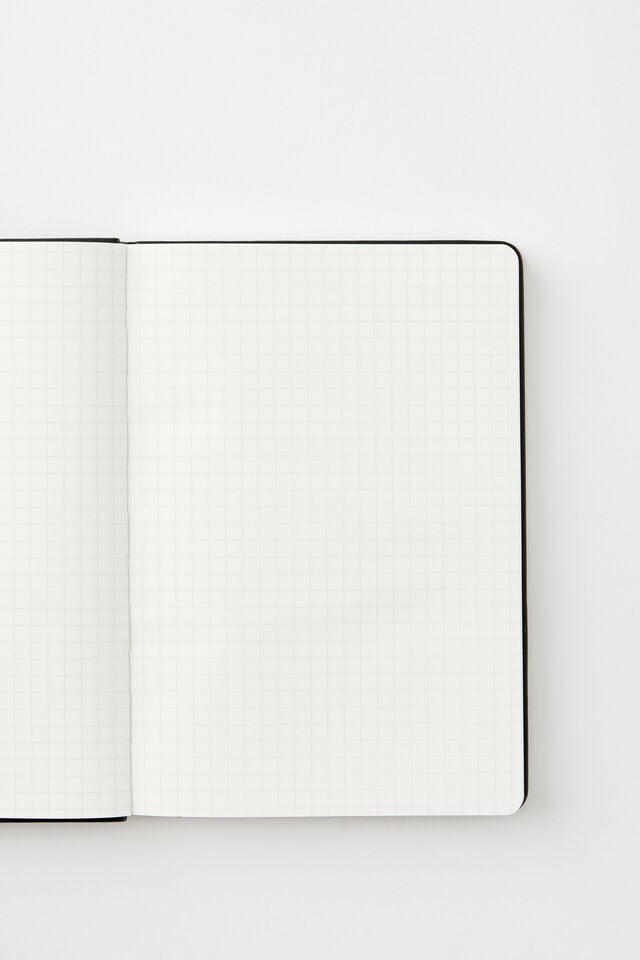 A5 Hard Cover Grid Notebook, BLACK