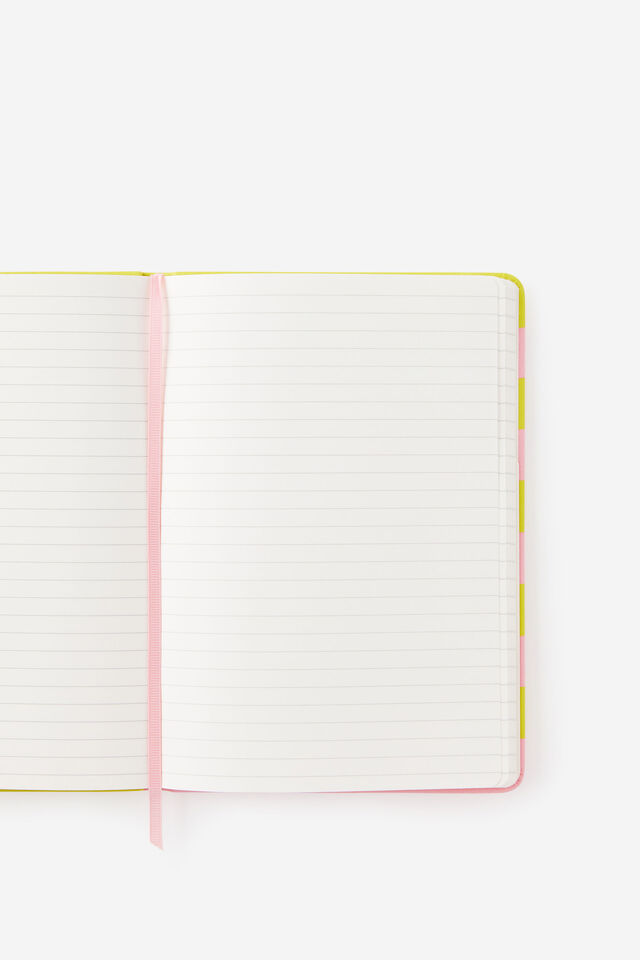 Personalised A5 Hard Lined Notetaker Notebook, STRAWBERRY MILK SPLICE STRIPE