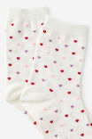 Mid Crew Socks, HEART YDG ECRU - alternate image 2