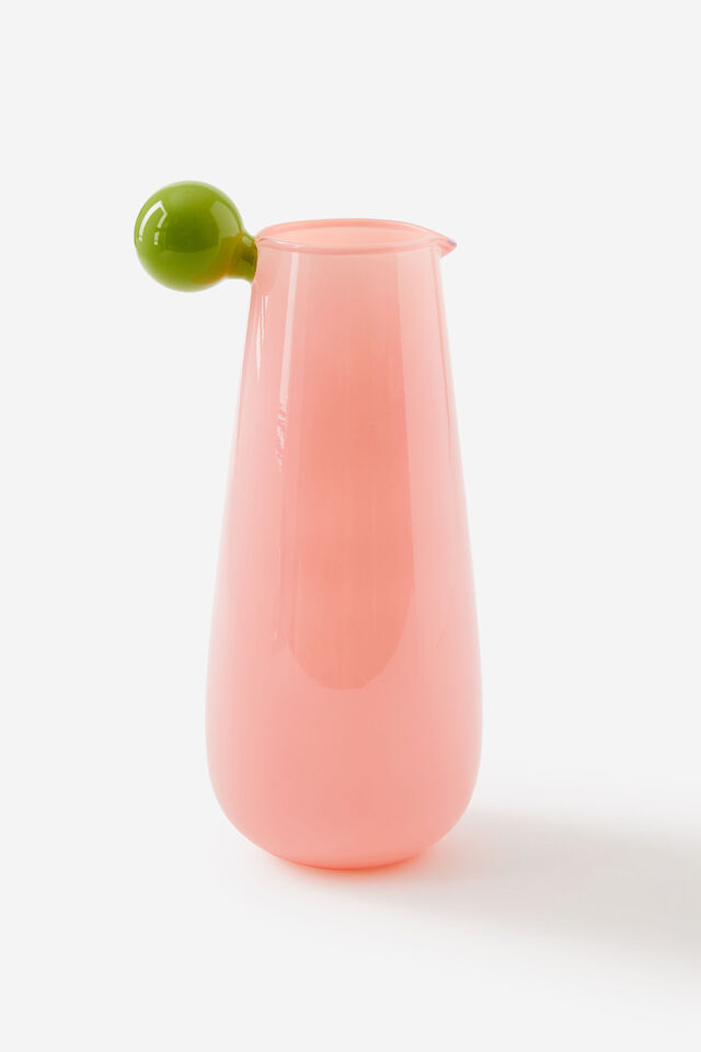 Bulbous Jug, OLIVE MOSS / STRAWBERRY MILK