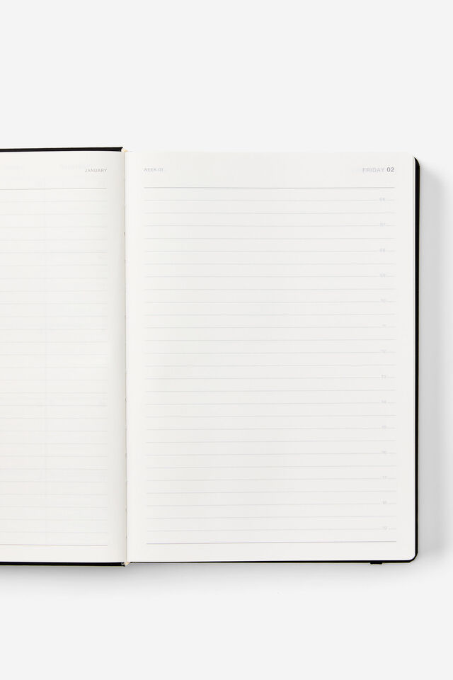 2026 B5 Daily Hard Metro Diary, Black