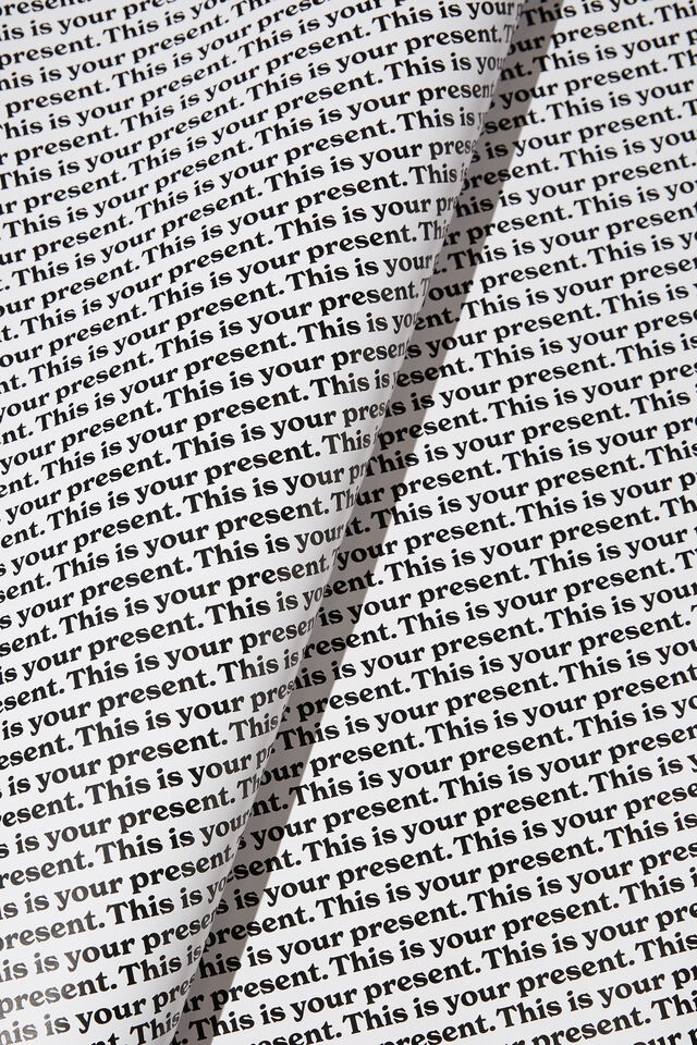 Roll Wrapping Paper, THIS IS YOUR PRESENT WHITE BLACK