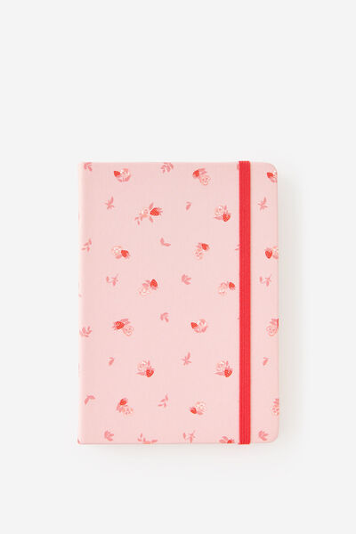 Metro B6 Hard Plain Notebook, Ditsy Pansy Pink Clay