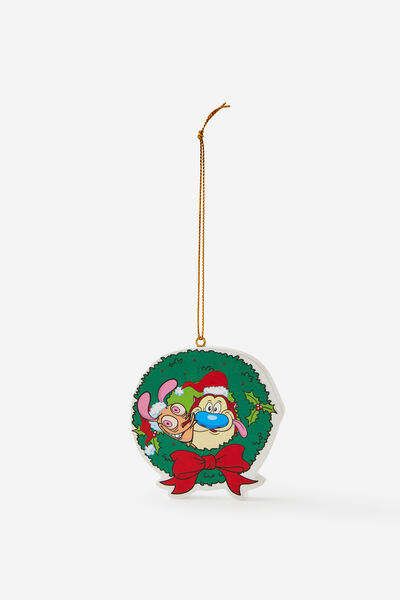 Collab Resin Christmas Ornament, LCN NIC REN & STIMPY