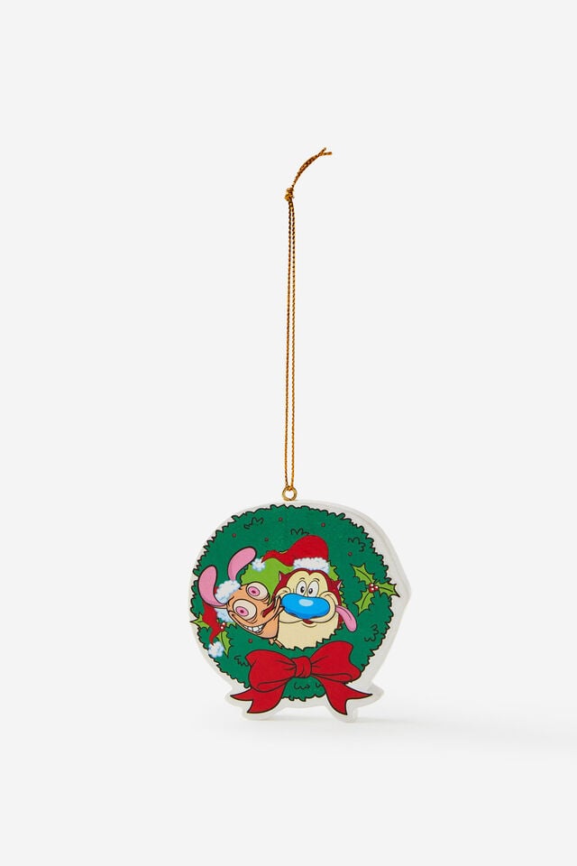 Collab Resin Christmas Ornament, LCN NIC REN & STIMPY