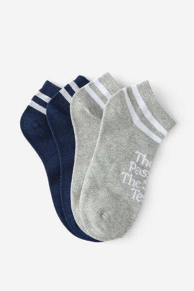 2 Pk Of Ankle Socks, SNIFF TEST (M/L)