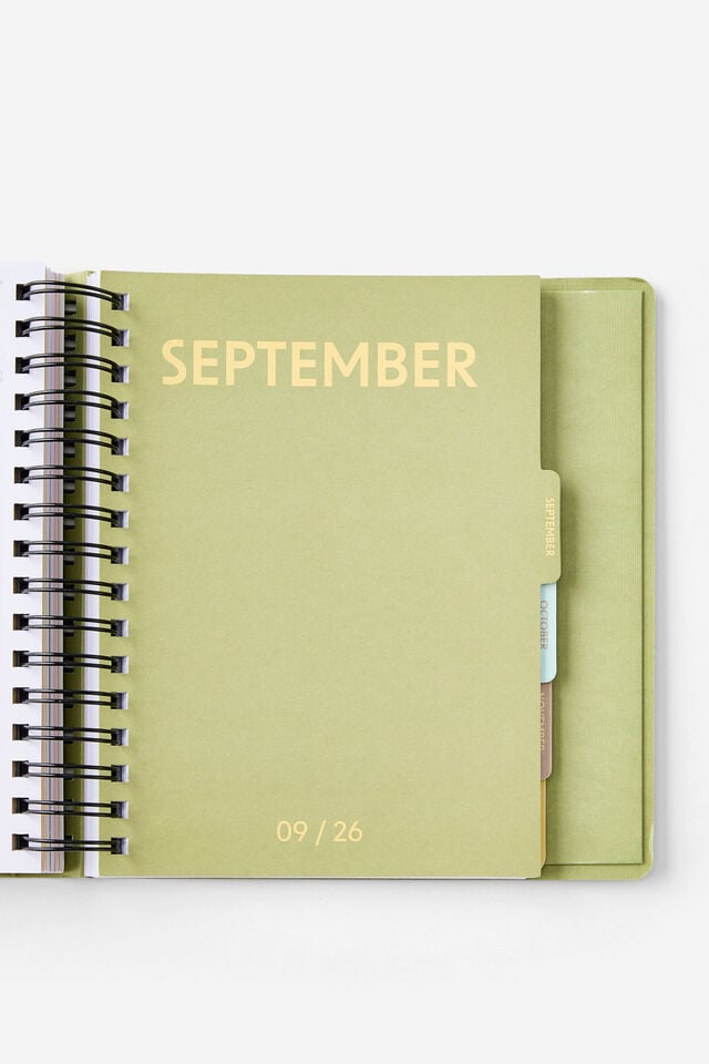 2026 Goals Daily Planner, Bay Leaf Ditsy Frog