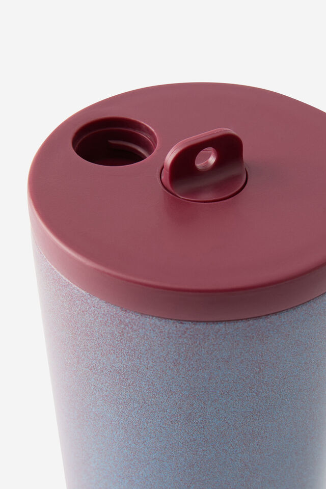 Hidden Straw Metal Smoothie Cup, DIFFUSION CABERNET