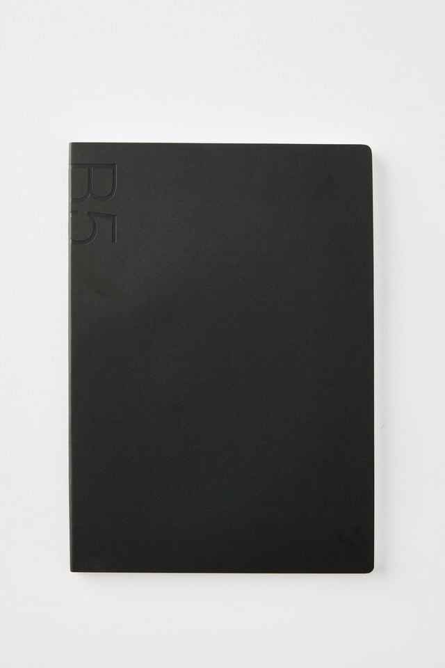 B5 Soft Cover Lined Notebook, BLACK