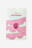 Tinsel Fringe Scallop Garland, SILVER AND POSIE - example image 2