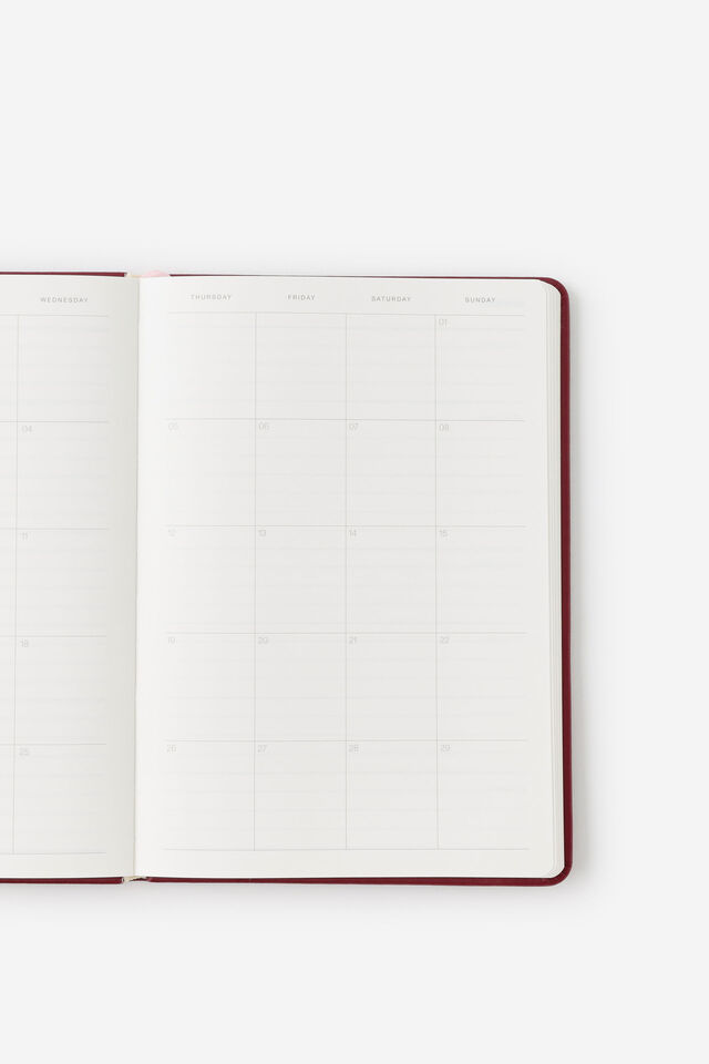 Personalised 26/27 A5 Weekly Hard Diary, CABERNET