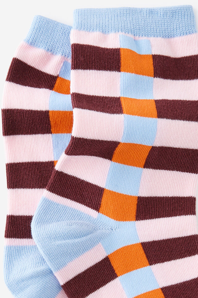 Mid Crew Socks, RETRO COLOUR BLOCK