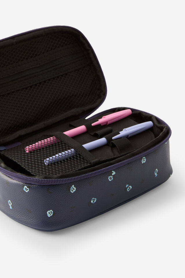 Premium Arlow Pencil Case, DITSY PANSY MIDNIGHT