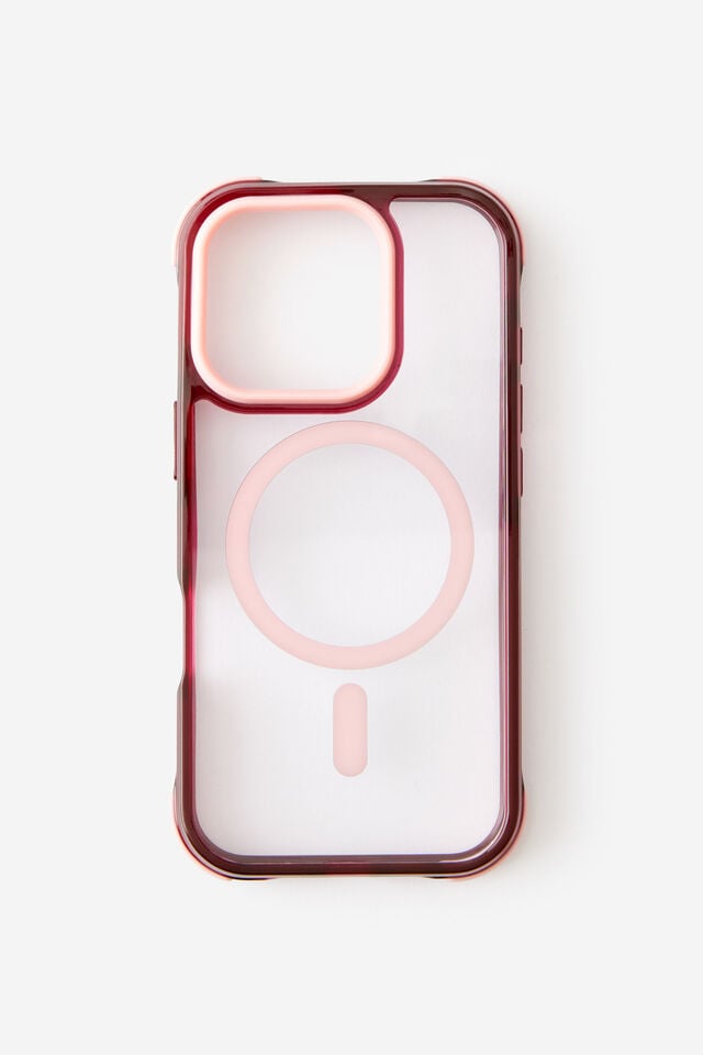 Active Shockproof Case Iphone 16 Pro, STRAWBERRY/CABERNET