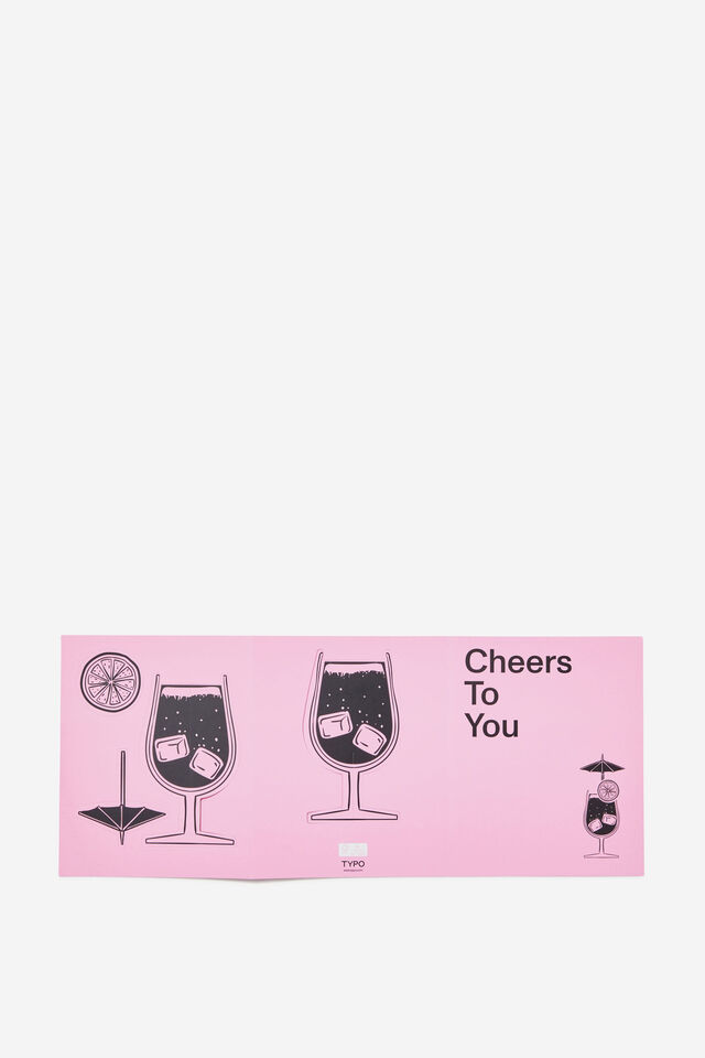 Luxe Nice Card, CHEERS TO YOU COCKTAIL PINK POP-OUT!