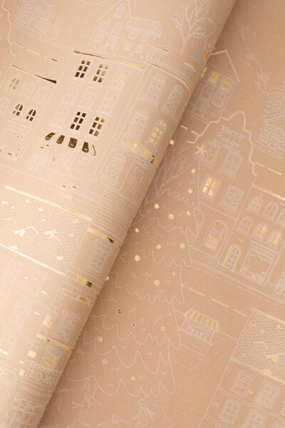 Premium Wrapping Paper Roll, TINY WORLD METALIC