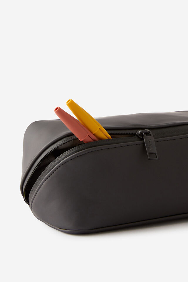 Premium Felix Fold Out Pencil Case, METALLIC BLACK