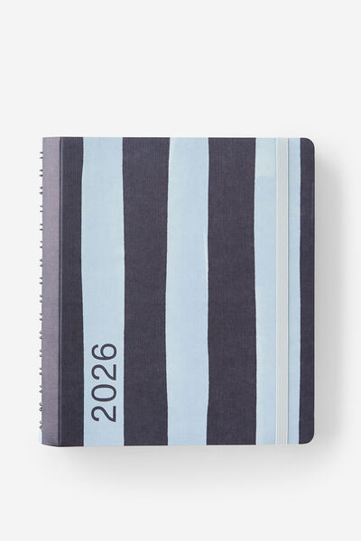 2026 Goals Daily Planner, Navy Stripe