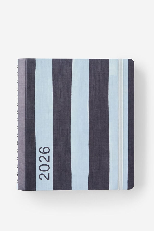2026 Goals Daily Planner, Navy Stripe