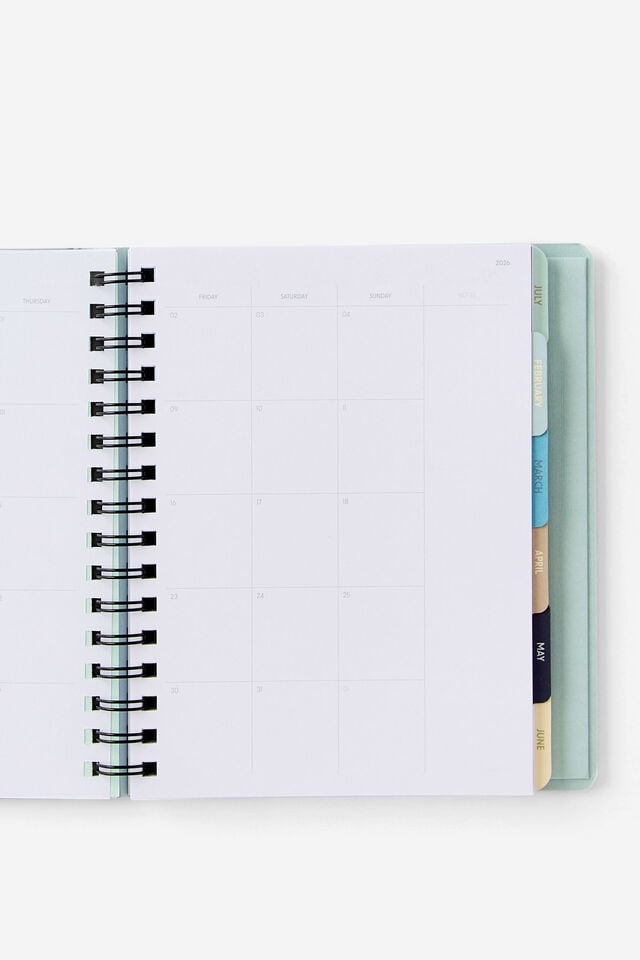 2026 Goals Weekly Planner, Navy Stripe