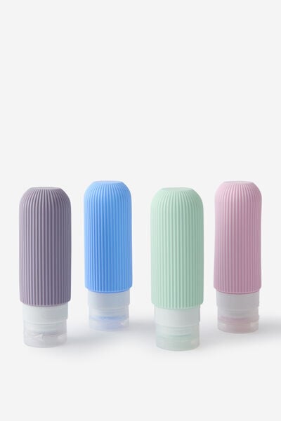 90Ml Silicone Travel Bottle Set, SOFT/MULTI