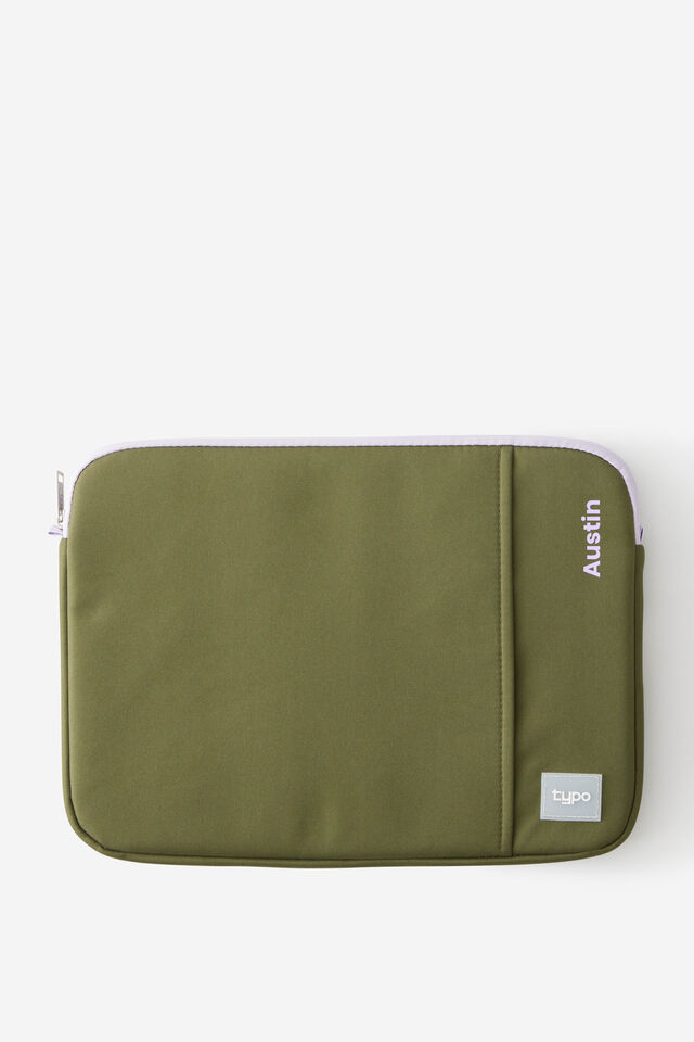 Personalised Mode 14 Inch Laptop Case, OLIVE