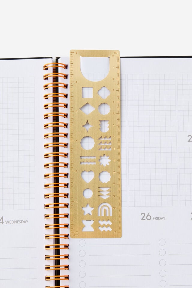 15Cm Metal Stencil Ruler, ICONS