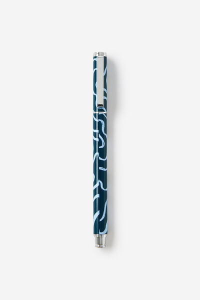 Print Play Rollerball Capped Pen, TOPOGRAPHIC NORTH SEA