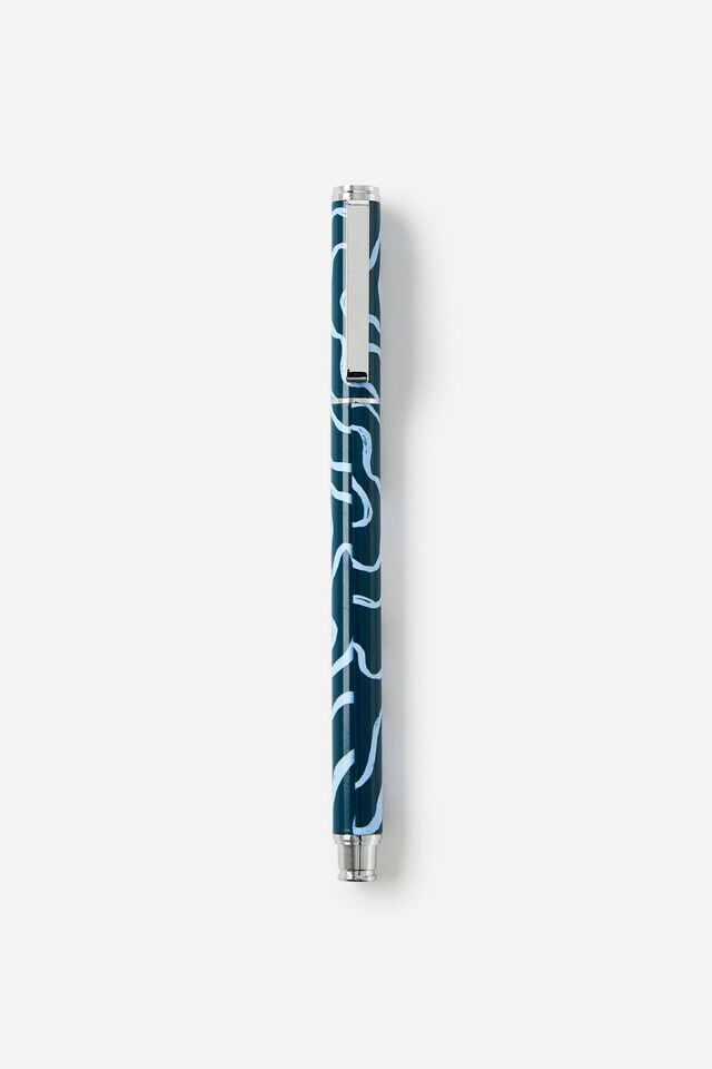 Print Play Rollerball Capped Pen, TOPOGRAPHIC NORTH SEA