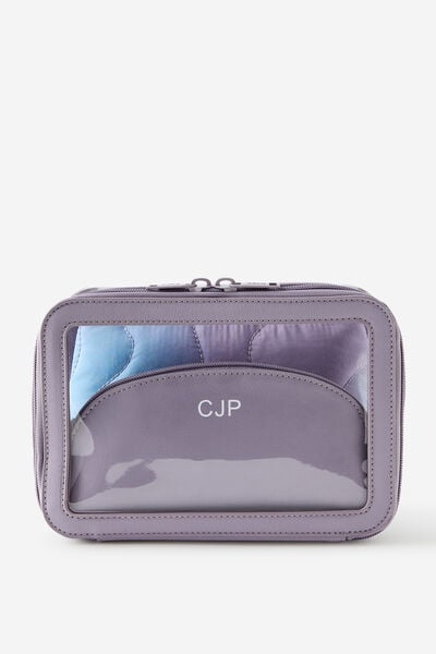 Personalised 3 In 1 Cosmetic Case, DIFFUSION/SILVER LILAC