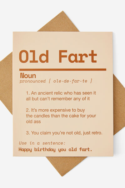 Funny Birthday Card, old fart