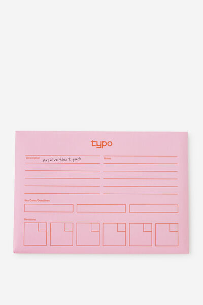 Archive Folders 2Pk, STRAWBERRY MILK AND ORANGE