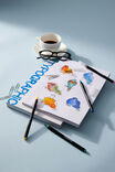 A4 Stitch Bound Watercolour Book, GREY AZURE - example image 2