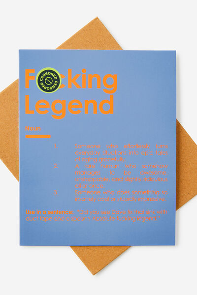 Funny Birthday Card 2.0, F*CKING LEGEND PINK!!