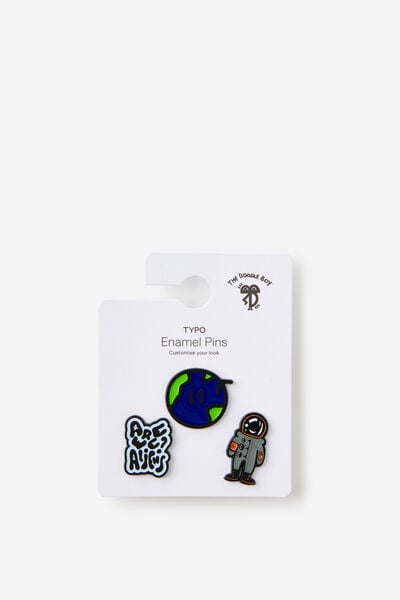 Collab Enamel Pins 3Pack, LCN DOO DOODLE BOY/ARE WE ALIENS