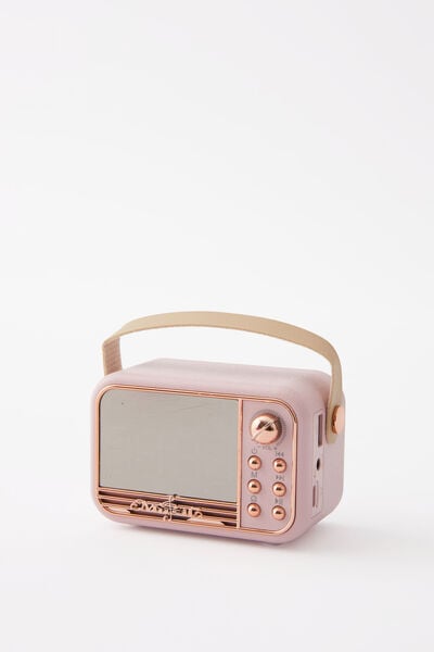 Retro Wireless Speaker/Alarm Clock, PINK BLOSSOM