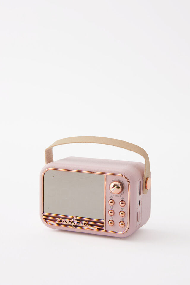 Retro Wireless Speaker/Alarm Clock, PINK BLOSSOM