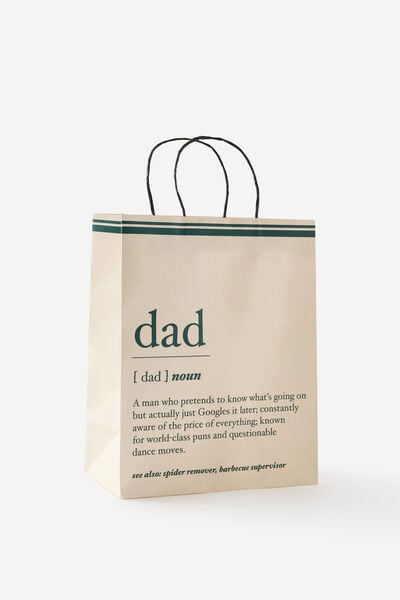 Father S Day Gift Bag Medium 2026, DAD DEFINITION ECRU