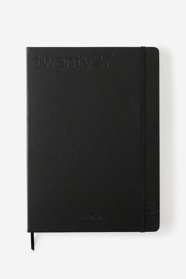 Personalised 2027 A4 Daily On Schedule Diary, BLACK