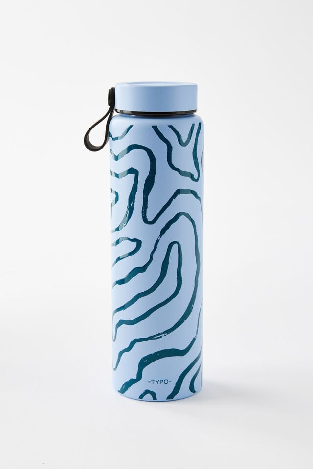 On The Move 1L Drink Bottle 2.0, TYPOGRAPHIC/BLUE SKIES
