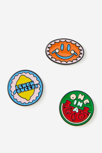 Enamel Sticker 3Pack, LEMON FRUITTY
