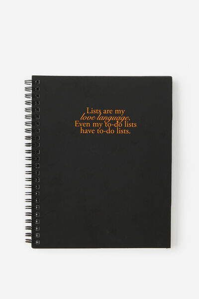 A5 Spiralbound Subject Notebook, LISTS