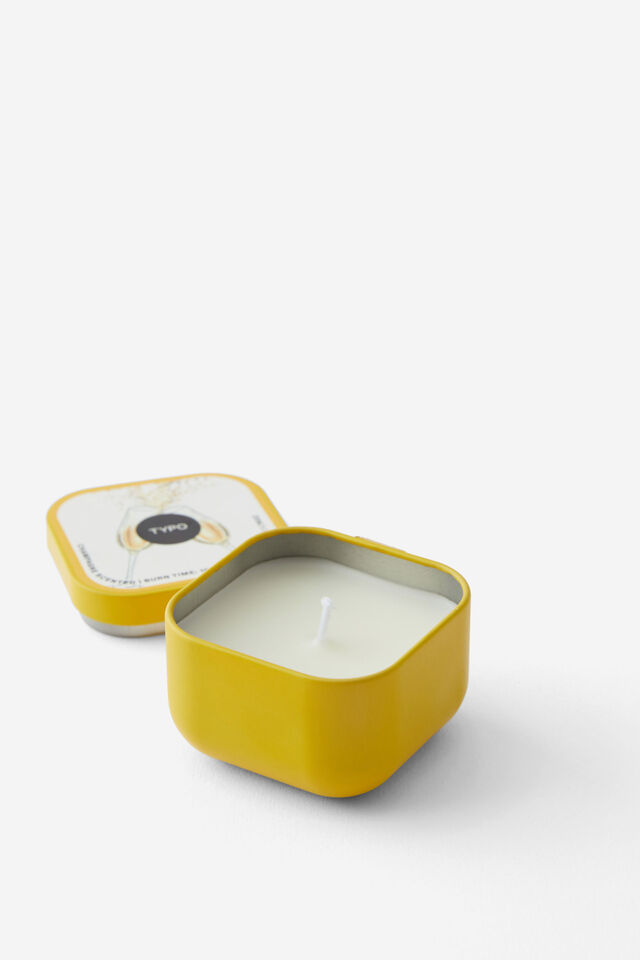 Traveller Tin Candle, YELLOW CHAMPAGNE
