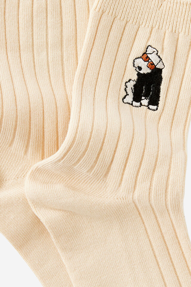 Mid Crew Socks, COOL DOG