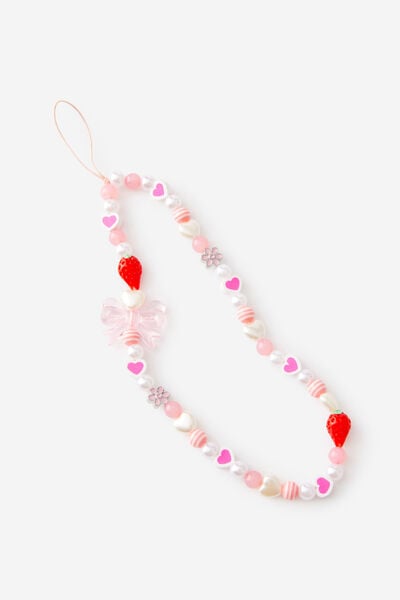 Carried Away Phone Charm Strap, STRAWBERRY FIELDS / PINK