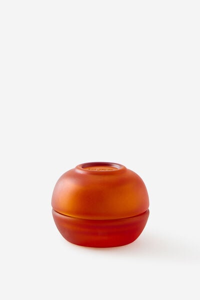 Mini Stackers Glass Tea Light Candle, JOY RISING ORANGE SMOOTH