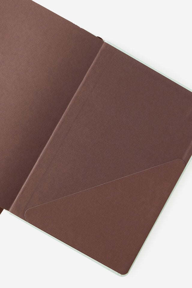 A5 Hard Lined Notetaker Notebook, MINTY ESPRESSO