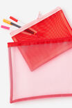 Mesh Pencil Case Set, STRAWBERRY MILK/SWEET RED - alternate image 2